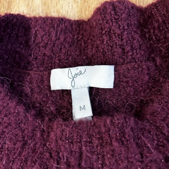 JOIE stavan nubby sweater knot detail wool blend blackberry size M - Picture 8 of 10